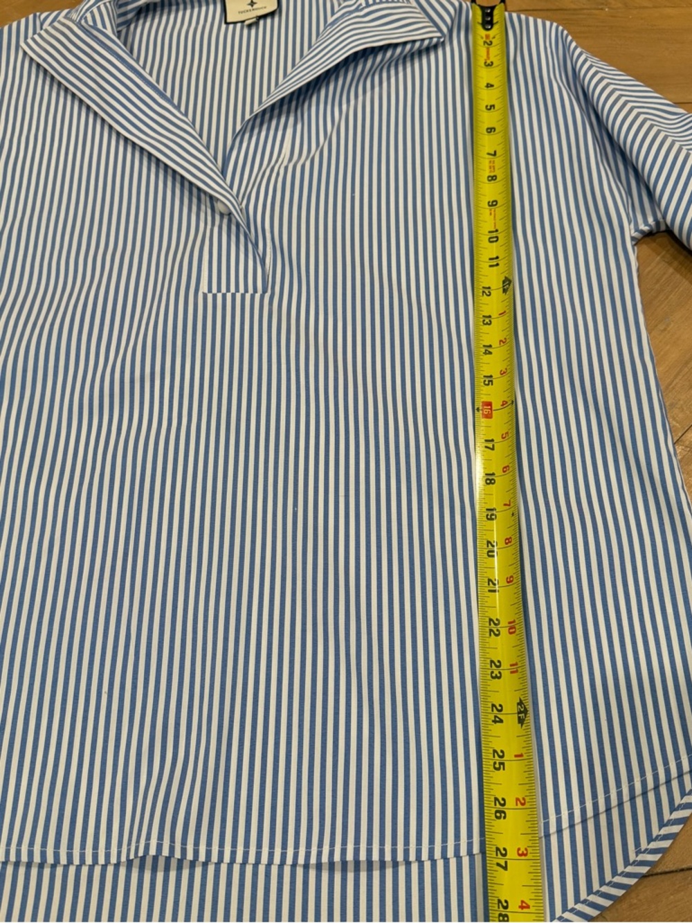 Tuckernuck Blue and White Striped Popover Blouse - Picture 10 of 11